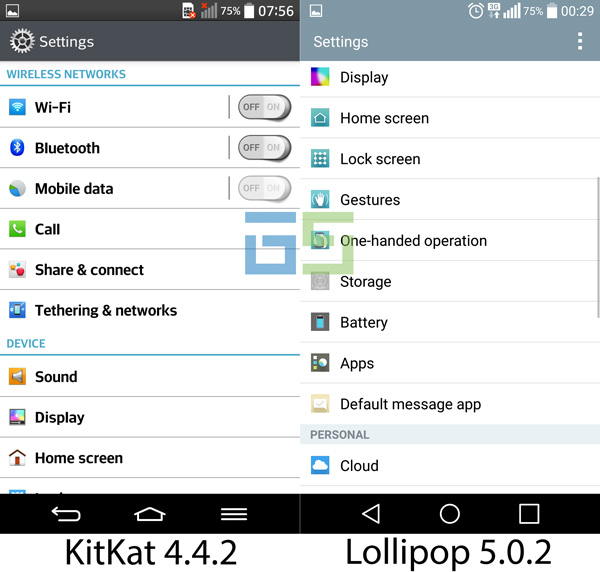 lg g2 lollipop