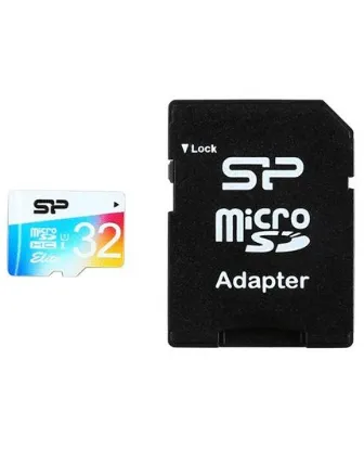 تصویر  کارت حافظه سیلیکون پاور کالر الیت میکرو اس دی اچ سی 32 گیگابایت کلاس 10 با سرعت 85 مگابایت در ثانیه به همراه آداپتور تبدیل