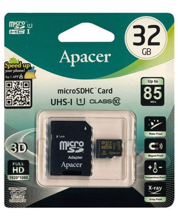 تصویر  کارت حافظه اپیسر میکرو اس دی اچ سی 32 گیگابایت کلاس 10 با سرعت 85 مگابایت در ثانیه به همراه آداپتور تبدیل