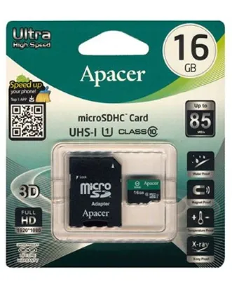 تصویر کارت حافظه اپیسر کالر میکرو اس دی اچ سی 16 گیگابایت کلاس 10 با سرعت 85 مگابایت در ثانیه به همراه آداپتور تبدیل