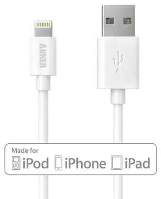 تصویر  کابل اتصال یو اس بی (لایتنینگ) انکر با استاندارد MFi برای شارژ و انتقال اطلاعات آیفون و آیپد