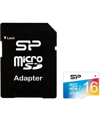 تصویر  کارت حافظه سیلیکون پاور کالر الیت میکرو اس دی اچ سی 16 گیگابایت کلاس 10 با سرعت 85 مگابایت در ثانیه به همراه آداپتور تبدیل