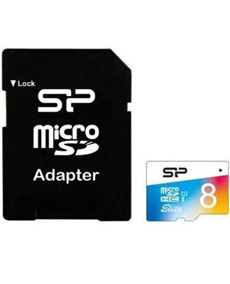 تصویر  کارت حافظه سیلیکون پاور کالر الیت میکرو اس دی اچ سی 8 گیگابایت کلاس 10 با سرعت 85 مگابایت در ثانیه به همراه آداپتور تبدیل