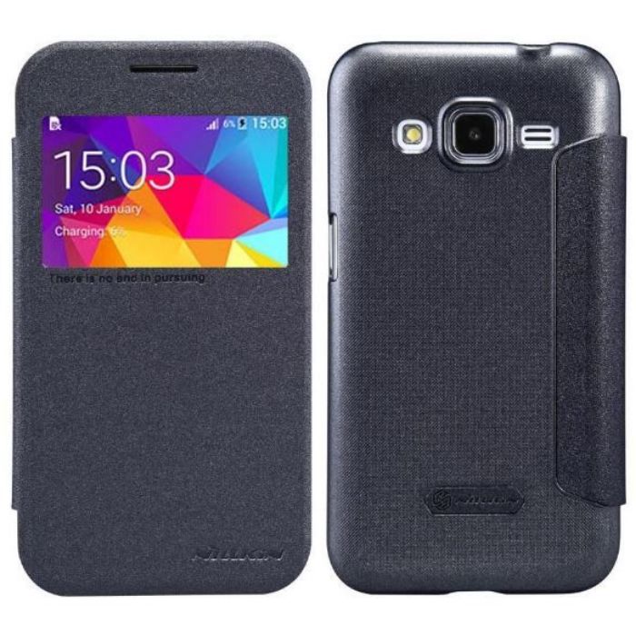 تصویر  کیف کلاسوری چرمی نیلکین مدل اسپارکل برای گوشی سامسونگ گلکسی کر پرایم