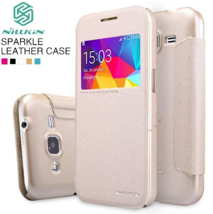 تصویر  کیف کلاسوری چرمی نیلکین مدل اسپارکل برای گوشی سامسونگ گلکسی کر پرایم