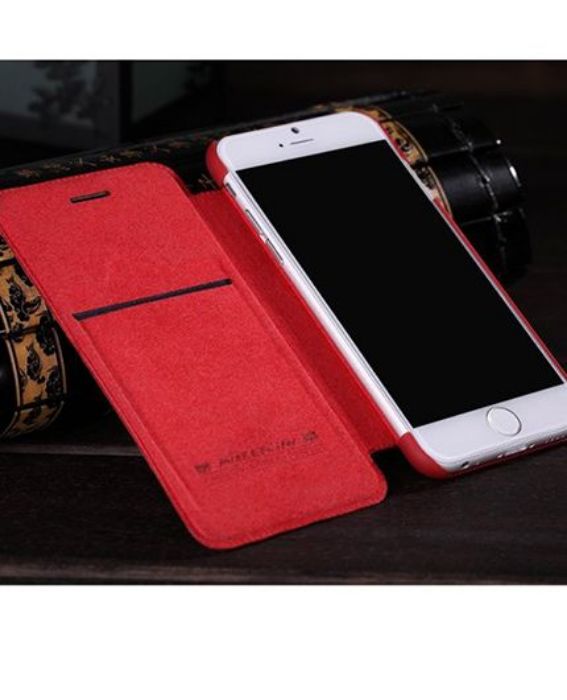 تصویر  کیف کلاسوری چرمی نیلکین مدل کیو آی ان برای گوشی اپل آیفون 6