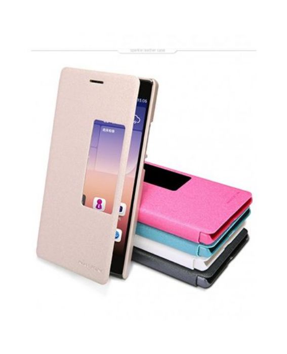 تصویر  کیف کلاسوری چرمی نیلکین مدل اسپارکل برای گوشی هواوی پی 7