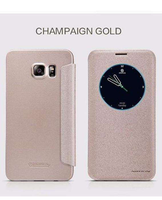 تصویر  کیف کلاسوری چرمی نیلکین مدل اسپارکل برای گوشی سامسونگ گلکسی اس 6 اج پلاس