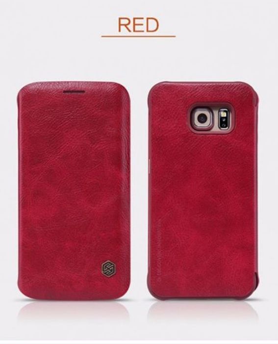 تصویر  کیف کلاسوری چرمی نیلکین مدل کیو آی ان برای گوشی سامسونگ گلکسی اس 6 اج