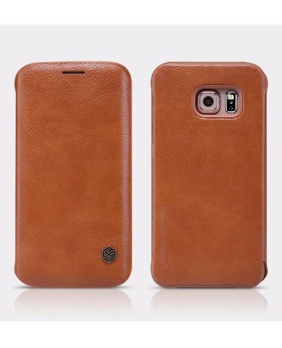 تصویر  کیف کلاسوری چرمی نیلکین مدل کیو آی ان برای گوشی سامسونگ گلکسی اس 6 اج