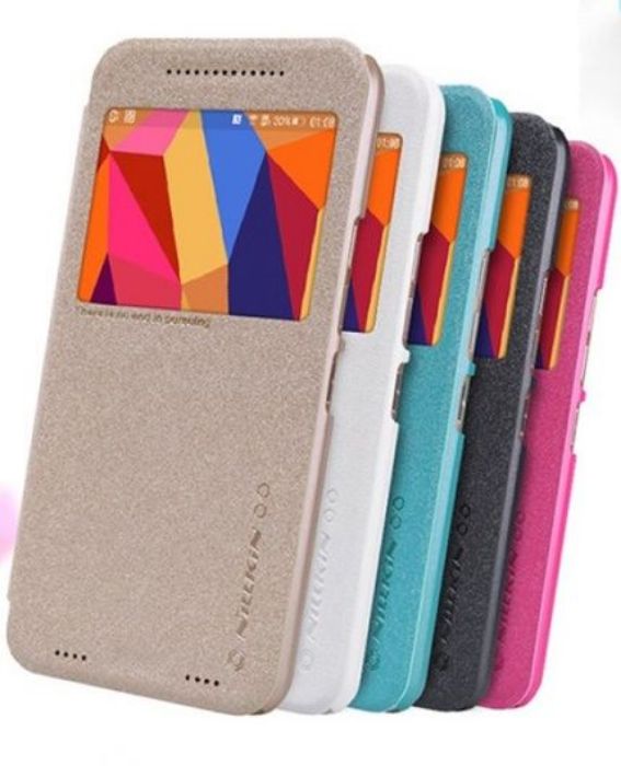 تصویر  کیف کلاسوری چرمی نیلکین مدل اسپارکل برای گوشی اچ تی سی وان ام 9 پلاس