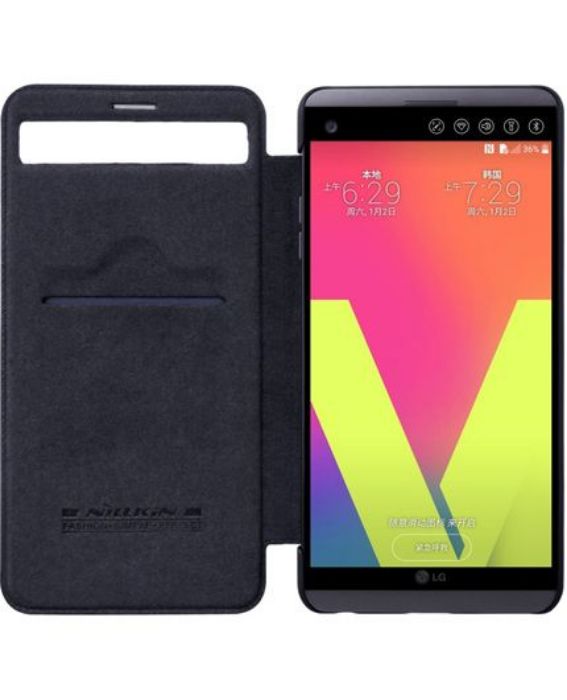 تصویر  کیف کلاسوری چرمی نیلکین مدل کیو آی ان برای گوشی ال جی وی 20