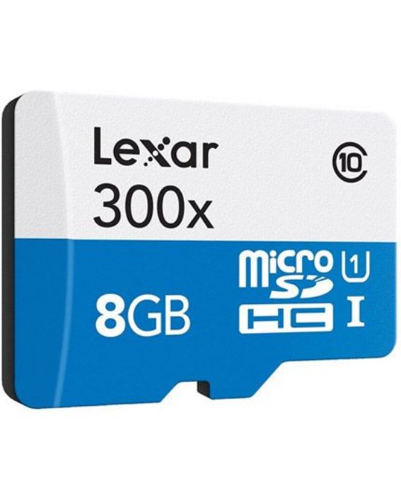 تصویر  کارت حافظه لکسار میکرو اس دی اچ سی 8 گیگابایت کلاس 10 با سرعت 45 مگابایت در ثانیه به همراه آداپتور تبدیل