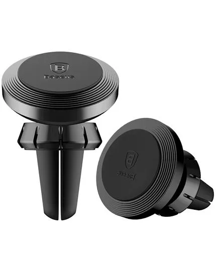 تصویر  پایه نگهدارنده گوشی بر روی دریچه کولر خودرو و خوشبوکننده هوا بیسوس