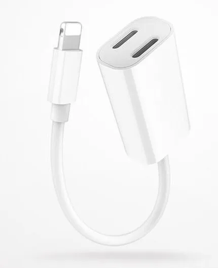 تصویر  تبدیل 1 به 2 لایتنینگ برای اتصال همزمان شارژر و هندزفری به آیفون و آیپد