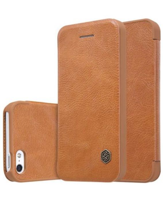 تصویر  کیف کلاسوری چرمی نیلکین مدل کیو آی ان برای گوشی اپل آیفون اس ایی