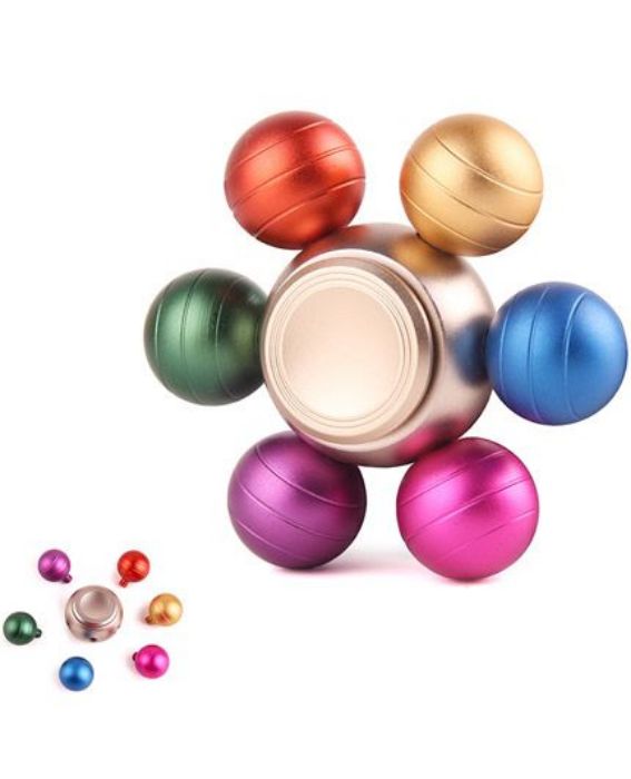 تصویر  اسپینر دستی فلزی مدل توپ‌های رنگین کمانی