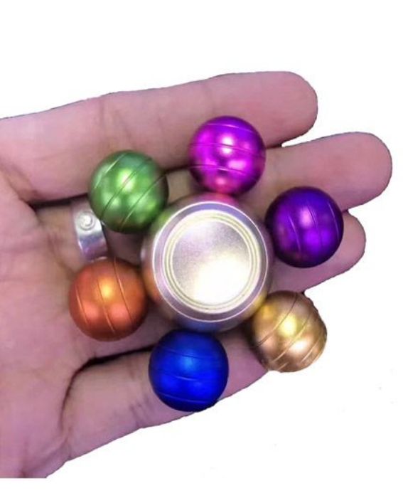 تصویر  اسپینر دستی فلزی مدل توپ‌های رنگین کمانی