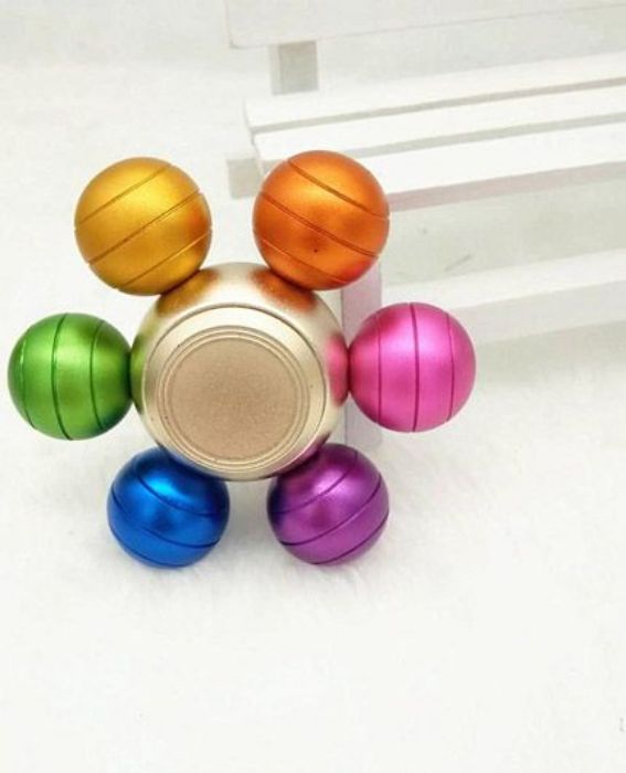 تصویر  اسپینر دستی فلزی مدل توپ‌های رنگین کمانی