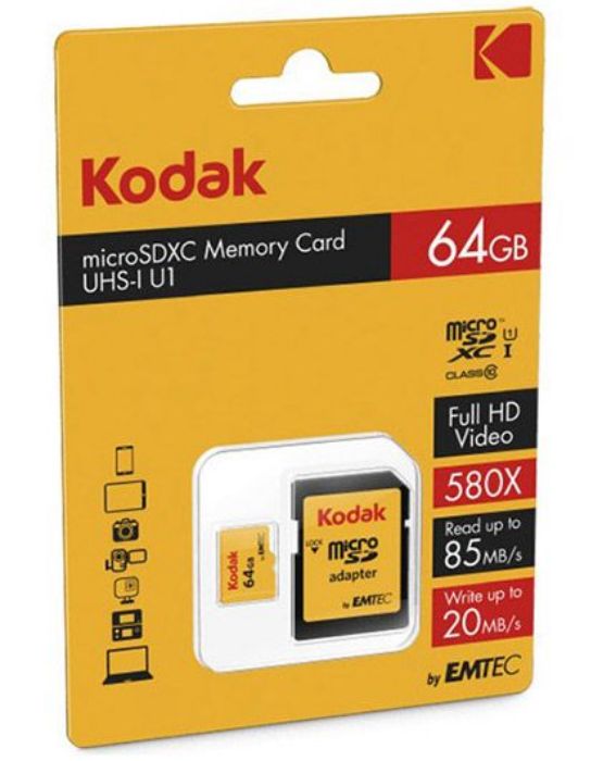 تصویر  کارت حافظه امتک کداک میکرو اس دی اچ سی 64 گیگابایت کلاس 10 با سرعت 85 مگابایت در ثانیه به همراه آداپتور تبدیل