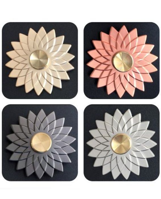 تصویر  اسپینر دستی فلزی مدل گل خاکستری