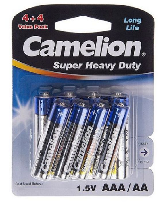 تصویر  باتری قلمی و نیم قلمی مدل سوپر هوی دیوتی کملیون بسته 8 عددی