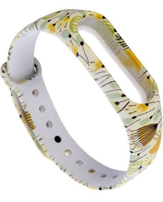 تصویر  بند طرح گل‌های زرد دستبند هوشمند شیائومی می بند 2