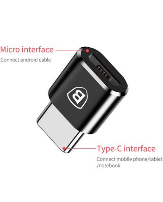 تصویر  تبدیل مادگی microUSB به نری USB Type-C بیسوس