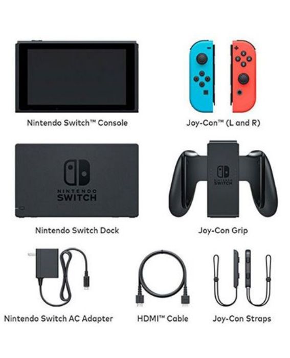 تصویر  کنسول بازی نینتندو مدل Switch با دسته بازی (جوی کان) آبی و قرمز