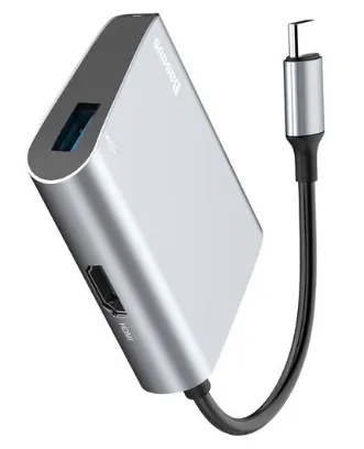 تصویر هاب تبدیل USB Type-C به USB 3.0 و HDMI بیسوس مدل BS-UC22