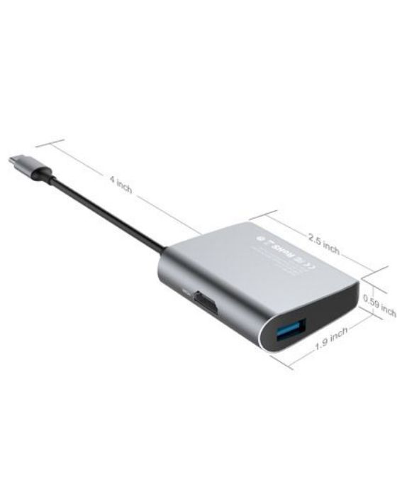 تصویر  هاب تبدیل USB Type-C به USB 3.0 و HDMI بیسوس مدل BS-UC22