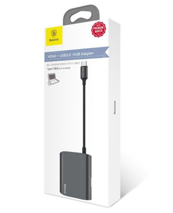 تصویر  هاب تبدیل USB Type-C به USB 3.0 و HDMI بیسوس مدل BS-UC22