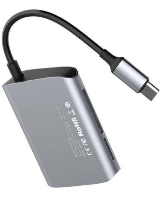 تصویر  هاب تبدیل USB Type-C به USB 2.0 و کارتخوان بیسوس مدل BS-UC25