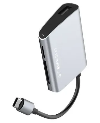 تصویر  هاب تبدیل USB Type-C به USB 2.0 و کارتخوان بیسوس مدل BS-UC25