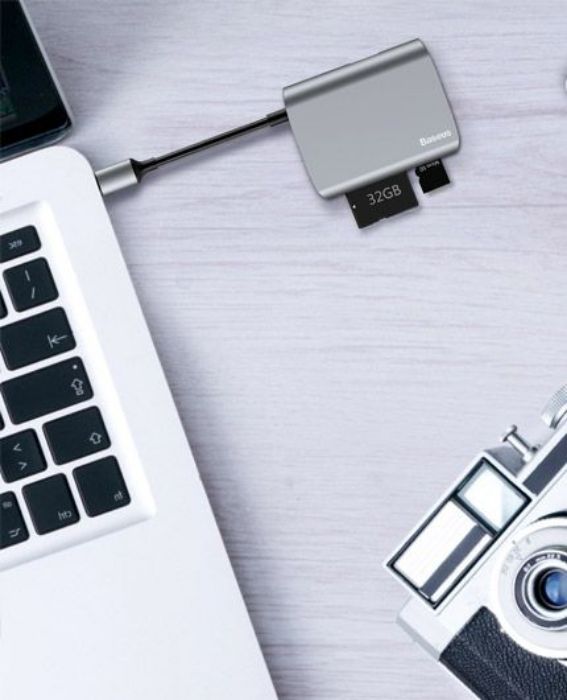 تصویر  هاب تبدیل USB Type-C به USB 2.0 و کارتخوان بیسوس مدل BS-UC25