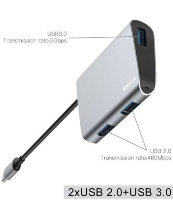 تصویر  هاب تبدیل USB Type-C به USB 2.0 و USB 3.0 بیسوس مدل BS-UC26