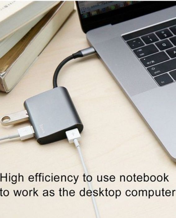 تصویر  هاب تبدیل USB Type-C به USB 2.0 و USB 3.0 بیسوس مدل BS-UC26