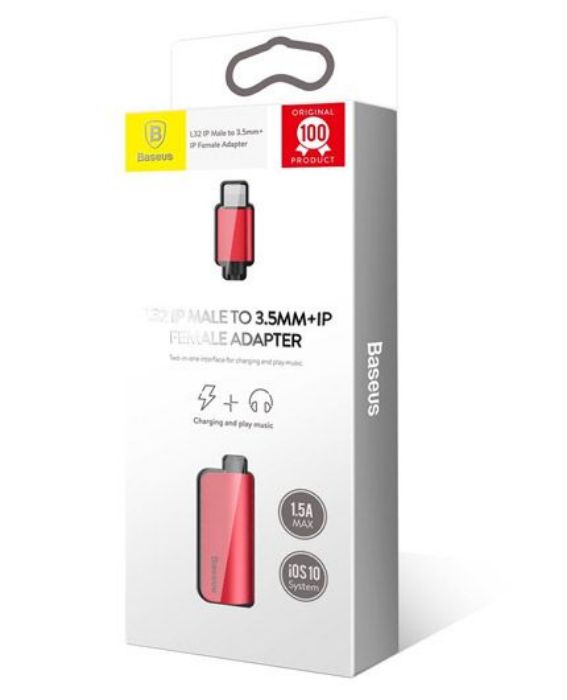 تصویر  تبدیل لایتنینگ به درگاه شارژ و جک 3.5 میلی‌متری هدفون بیسوس، برای شارژ و استفاده از هدفون به صورت همزمان