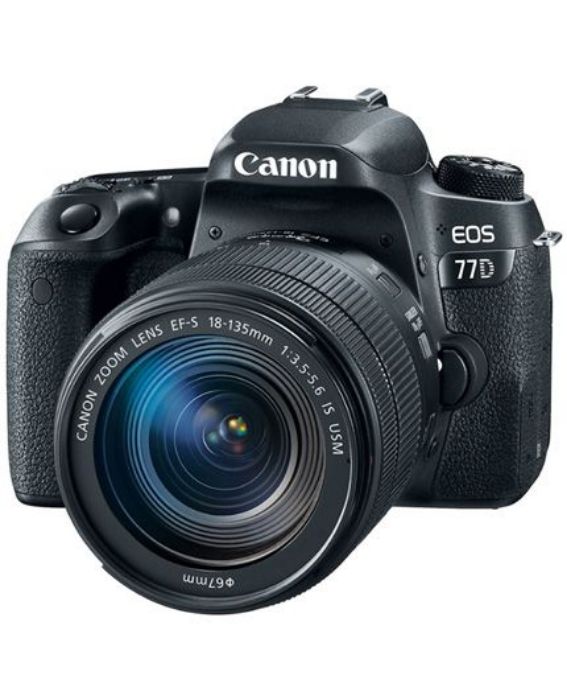 تصویر  دوربین دی اس ال آر کانن مدل EOS 77D به همراه لنز 18-135 میلی‌متری IS USM