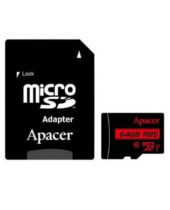 تصویر  کارت حافظه اپیسر میکرو اس دی ایکس سی 64 گیگابایت کلاس 10 مدل آر 85 با سرعت 85 مگابایت در ثانیه به همراه آداپتور تبدیل