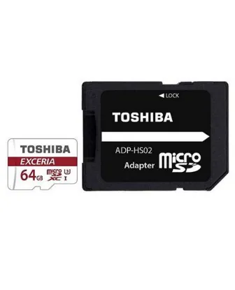 تصویر  کارت حافظه توشیبا میکرو اس دی اچ سی 64 گیگابایت کلاس 10 با سرعت 90 مگابایت در ثانیه به همراه آداپتور تبدیل