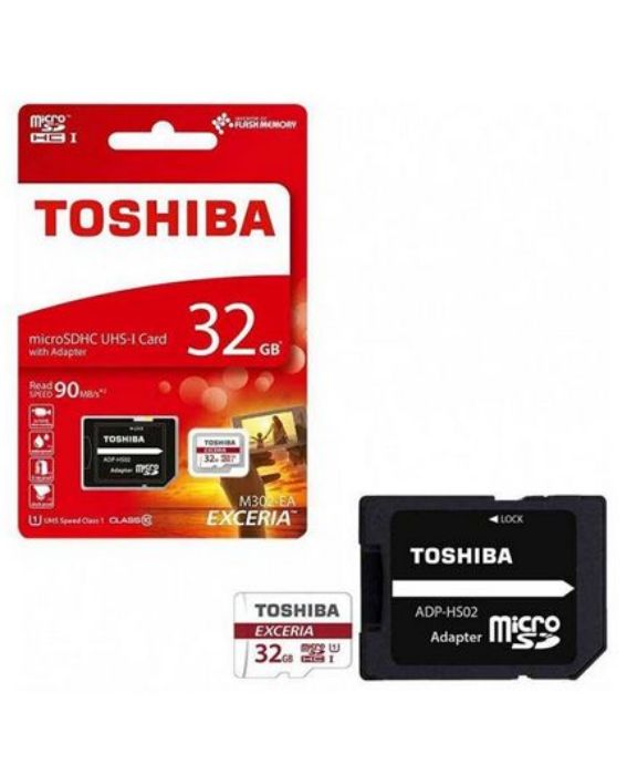 تصویر  کارت حافظه توشیبا میکرو اس دی اچ سی 32 گیگابایت کلاس 10 با سرعت 90 مگابایت در ثانیه به همراه آداپتور تبدیل