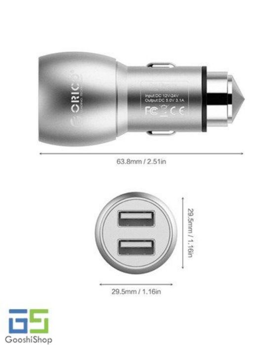 تصویر  شارژر فندکی اوریکو مدل UCM-2U با پاوربانک اوریکو مدل X12500 ظرفیت 12500 میلی آمپر ساعت