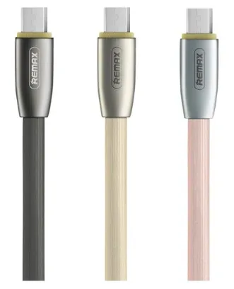 تصویر کابل یک متری شارژ و انتقال اطلاعات USB 2.0 به MicroUSB ریمکس مدل RC-043m