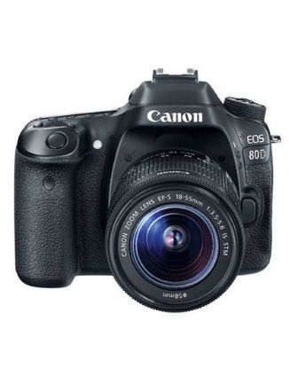 تصویر  دوربین دی اس ال آر کانن مدل Eos 80D به همراه لنز 18-55 میلی‌متری STM