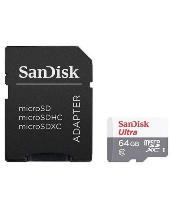 تصویر  کارت حافظه سن دیسک میکرو اس دی ایکس سی 64 گیگابایت کلاس 10 با سرعت 80 مگابایت در ثانیه به همراه آداپتور تبدیل