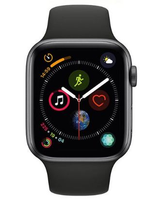 تصویر  اپل واچ سری 4 سایز 44 میلی‌‌متری با بند سیلیکونی (خاکستری)