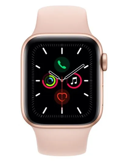 تصویر  اپل واچ سری 5 سایز 44 میلی‌‌متری بدنه صورتی با بند سیلیکونی