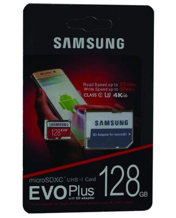 تصویر  کارت حافظه سامسونگ اوو پلاس میکرو اس دی ایکس سی 128 گیگابایت کلاس 10 با سرعت 95 مگابایت در ثانیه به همراه آداپتور تبدیل