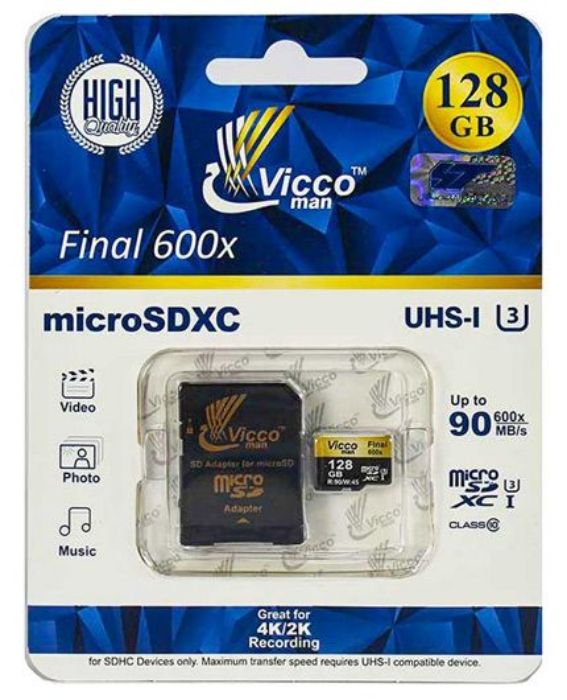 تصویر  کارت حافظه ویکومن فاینال میکرو اس دی ایکس سی 128 گیگابایت کلاس 10 با سرعت 90 مگابایت در ثانیه به همراه آداپتور تبدیل تصویر  کارت حافظه ویکومن فاینال میکرو اس دی ایکس سی 128 گیگابایت کلاس 10 با سرعت 90 مگابایت در ثانیه به همراه آداپتور تبدیل